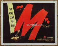 a496 M half-sheet movie poster '51 David Wayne, Raymond Burr, film noir!