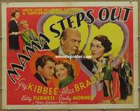 a501 MAMA STEPS OUT half-sheet movie poster '37 Kibbee, Brady
