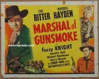a515 MARSHAL OF GUNSMOKE half-sheet movie poster '44 Tex Ritter, Hayden