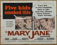 a517 MARY JANE half-sheet movie poster '68 sex & marijuana!