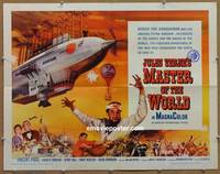 a519 MASTER OF THE WORLD half-sheet movie poster '61 Jules Verne, sci-fi