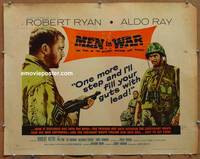 a526 MEN IN WAR half-sheet movie poster '57 Robert Ryan, Aldo Ray, Korea