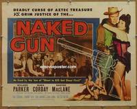 a549 NAKED GUN half-sheet movie poster '56 Willard Parker, Mara Corday