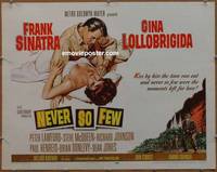 a556 NEVER SO FEW half-sheet movie poster '59 Frank Sinatra, Lollobrigida