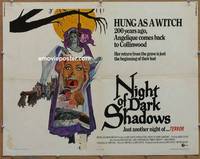 a559 NIGHT OF DARK SHADOWS half-sheet movie poster '71 wild freaky image!