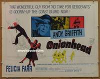 a579 ONIONHEAD half-sheet movie poster '58 Andy Griffith, Felicia Farr