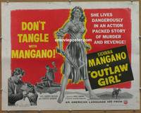 a583 OUTLAW GIRL half-sheet movie poster '55 sexy Silvana Mangano!