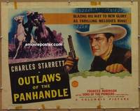 a586 OUTLAWS OF THE PANHANDLE half-sheet movie poster '41 Charles Starrett