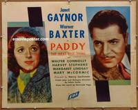 a590 PADDY THE NEXT BEST THING half-sheet movie poster '33 Gaynor, Baxter