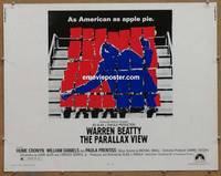 a591 PARALLAX VIEW half-sheet movie poster '74 Warren Beatty, Cronyn