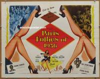 a592 PARIS FOLLIES OF 1956 style A half-sheet movie poster '56 sexy legs!