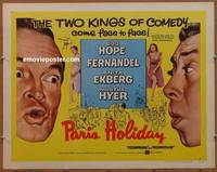 a594 PARIS HOLIDAY half-sheet movie poster '58 Bob Hope, Anita Ekberg