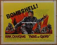 a601 PATHS OF GLORY style B half-sheet movie poster '58 Kubrick, Douglas