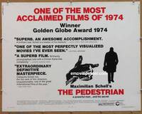 a604 PEDESTRIAN half-sheet movie poster '74 Maximilian Schell, German!