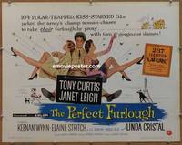 a607 PERFECT FURLOUGH half-sheet movie poster '58 Tony Curtis, Leigh