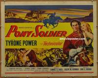 a620 PONY SOLDIER half-sheet movie poster '52 Tyrone Power, Mitchell
