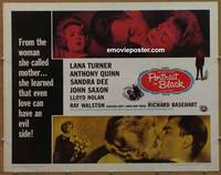 a623 PORTRAIT IN BLACK half-sheet movie poster '60 Lana Turner, Quinn