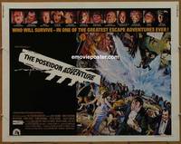 a624 POSEIDON ADVENTURE half-sheet movie poster '72 Gene Hackman, Borgnine