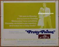 a628 PRETTY POISON half-sheet movie poster '68 Perkins, Tuesday Weld