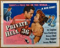 a630 PRIVATE HELL 36 half-sheet movie poster '54 Ida Lupino, Cochran