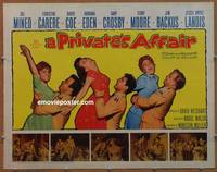 a632 PRIVATE'S AFFAIR half-sheet movie poster '59 Sal Mineo, Barbara Eden