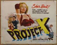 a633 PROJECT X half-sheet movie poster '49 bad girl film noir!