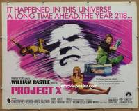 a634 PROJECT X half-sheet movie poster '68 William Castle