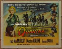 a638 QUANTEZ half-sheet movie poster '57 Fred MacMurray, Dorothy Malone