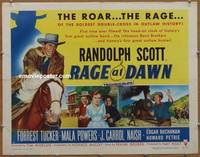a642 RAGE AT DAWN half-sheet movie poster '55 Randolph Scott, Tucker