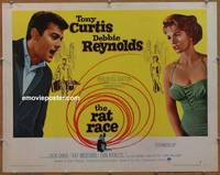 a652 RAT RACE half-sheet movie poster '60 Debbie Reynolds, Tony Curtis