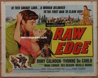 a654 RAW EDGE style B half-sheet movie poster '56 Rory Calhoun, De Carlo