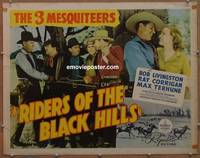a671 RIDERS OF THE BLACK HILLS half-sheet movie poster '38 3 Mesquiteers!