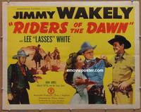 a672 RIDERS OF THE DAWN half-sheet movie poster '45 Jimmy Wakely
