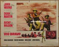 a676 RIO BRAVO half-sheet movie poster '59 John Wayne, Dean Martin