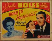 a679 ROAD TO HAPPINESS half-sheet movie poster '42 John Boles, Barrie