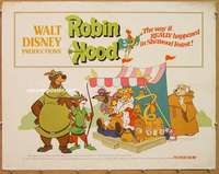 a681 ROBIN HOOD half-sheet movie poster '73 Walt Disney cartoon!