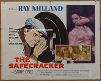 a695 SAFECRACKER half-sheet movie poster '58 Ray Milland, Barry Jones