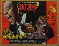 a698 SATCHMO THE GREAT half-sheet movie poster '57 Louis Armstrong bio!