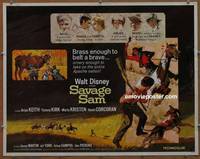 a700 SAVAGE SAM half-sheet movie poster '63 Walt Disney, Tommy Kirk