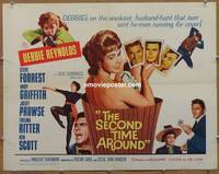 a704 SECOND TIME AROUND half-sheet movie poster '61 Reynolds