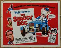 a714 SHAGGY DOG half-sheet movie poster '59 Disney, Fred MacMurray