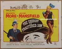 a717 SHERIFF OF FRACTURED JAW half-sheet movie poster '59 Jayne Mansfield