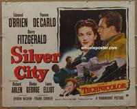 a728 SILVER CITY half-sheet movie poster '51 O'Brien, De Carlo