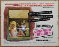 a731 SINGLE ROOM FURNISHED half-sheet movie poster '68 Jayne Mansfield