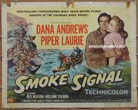 a734 SMOKE SIGNAL half-sheet movie poster '55 Dana Andrews, Piper Laurie