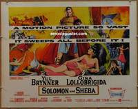 a739 SOLOMON & SHEBA half-sheet movie poster '59 Yul Brynner, Lollobrigida