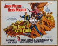 a743 SONS OF KATIE ELDER half-sheet movie poster '65 John Wayne, Martin