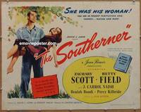 a748 SOUTHERNER style B half-sheet movie poster '45 Jean Renoir, Scott