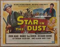 a755 STAR IN THE DUST half-sheet movie poster '56 John Agar, Van Doren