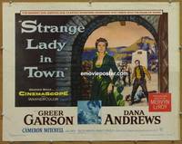 a762 STRANGE LADY IN TOWN half-sheet movie poster '55 Greer Garson, Andrews